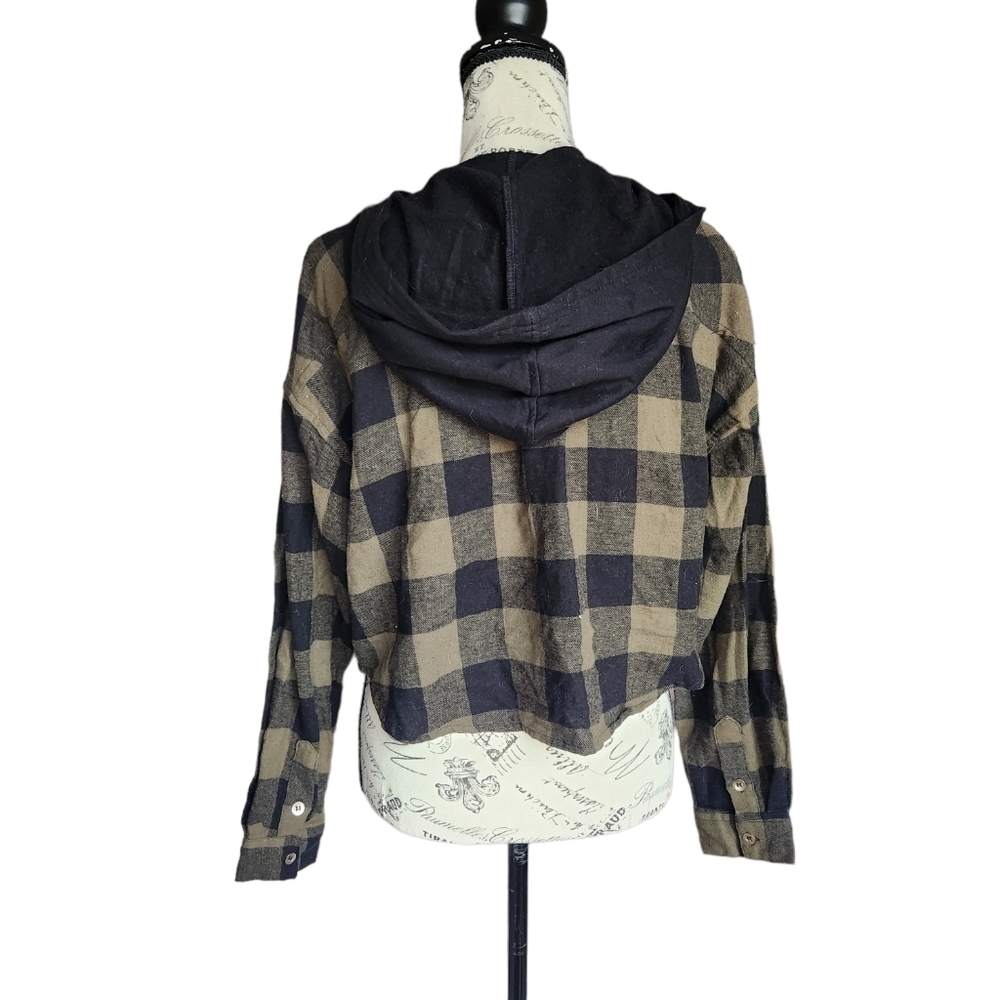 Flanel zip up hoodie - Picture 3 of 6